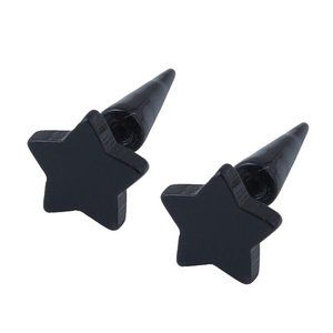 Earrings ~ Per Pair ~ Star Ear Stud ~ Black